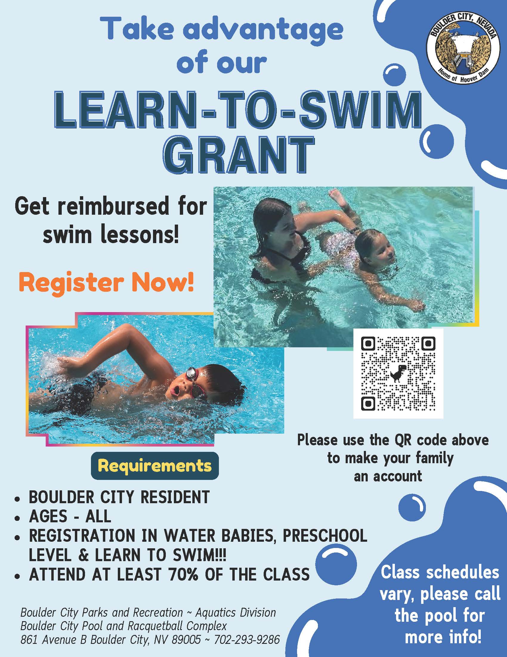 Learn to Swim Grant Flyer